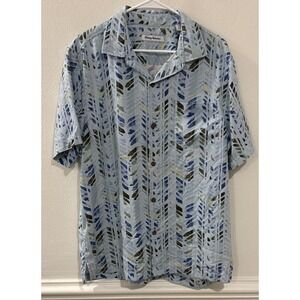 Tommy Bahama‎ Shirt Men's Large Silk Button Up Blue